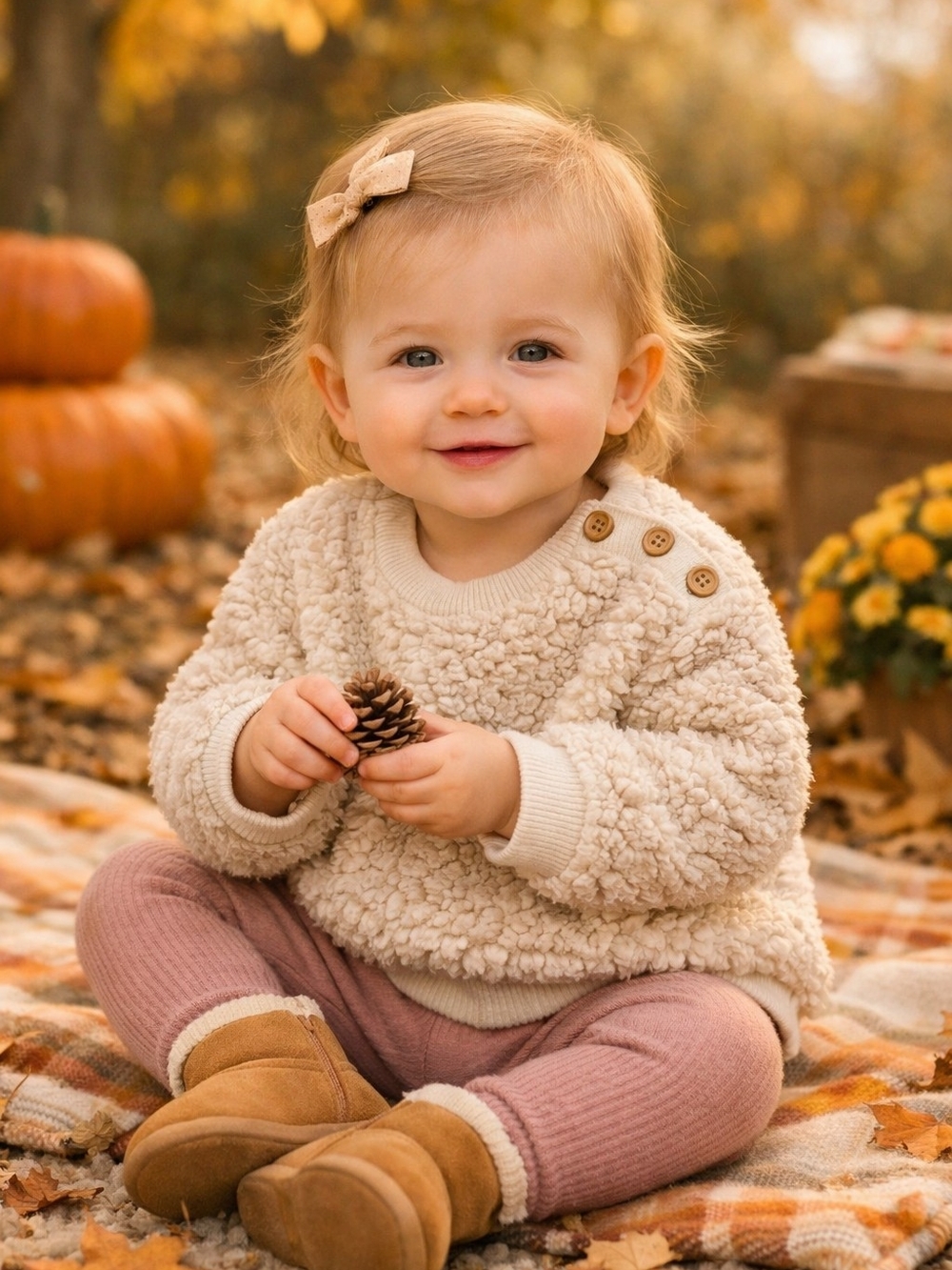 Baby Gap Cream Sherpa Fleece Sweater | 12 Months | Cozy Fall Toddler Top